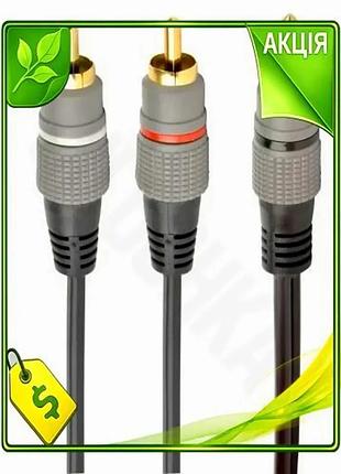 Ve кабель-переходник звуковой 3,5 мм new version m-2xrca m 2,5 м черный для подключения аудио устройст n6w_ver
