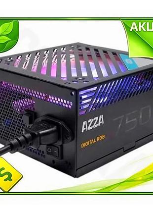 Ve блок питания 750 вт new version azza black 80 plus bronze с подсветкой argb для пк компьютера с защ n6w_ver