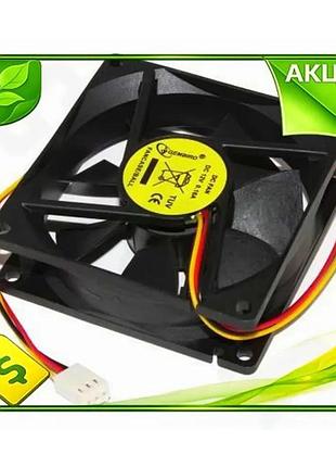 Ve вентилятор gembird 80 мм new version 3-pin для корпусу активне охолодження міні вентилятор з кулько n6w_ver