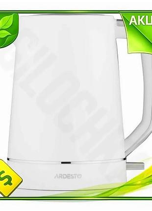 Ve електрочайник ardesto 2200w 1.7л new version білий з автоматичним вимкненням для дому і офісу чайни n6w_ver