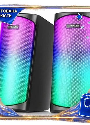 Dm колонки 2.0 real-el спецификация 2.2 s-135 black usb акустические динамики с подсветкой rgb для ком spe|lz