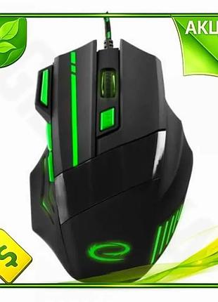 Ve мышь esperanza оптическая black/green new version usb 2400 dpi геймерская эргономичная с подсветкой n6w_ver