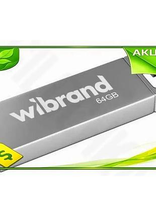 Ve флеш накопитель usb 64гб new version wibrand ударопрочный серебристый металлический моноблок для хр n6w_ver
