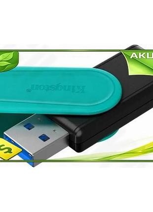 Ve флеш накопитель usb 128gb new version kingston черный синий для резервных копий и хранения данных n6w_ver