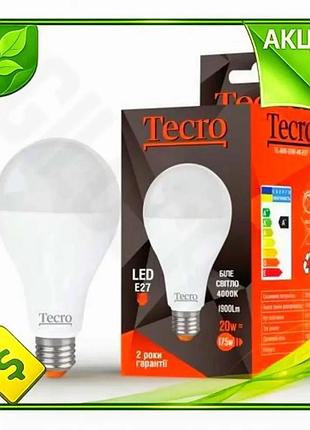 Ve светодиодная лампа tecro e27 new version 20 вт 4000k нейтральный свет 1900 лм для освещения помещен n6w_ver