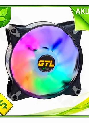 Ve вентилятор 120 мм gtl new version black white argb підсвічування для корпусу активне охолодження 80 n6w_ver