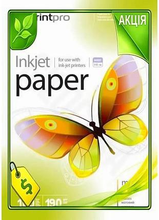 Ve фотобумага printpro матовая 190 new version г/м2 100 л для печати фотографий и изображений n6w_ver