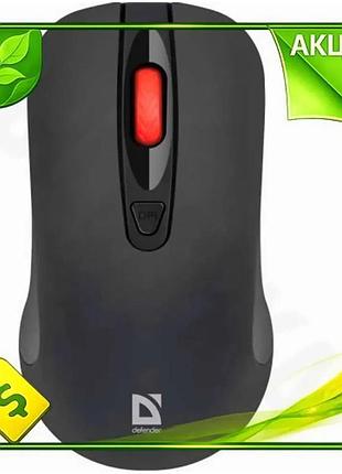 Ve бездротова миша defender оптична new version чорна usb 800-1600 dpi для пк безшумна з 4 кнопками n6w_ver