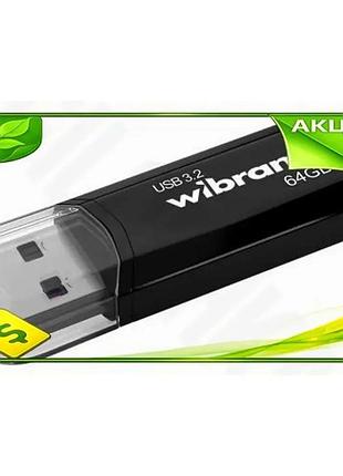 Ve флеш накопитель usb 64гб new version wibrand черный usb 3.2 gen 1 для хранения данных портативный н n6w_ver