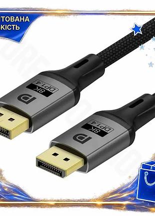 Dm кабель displayport 3 специфікація 2.2 м colorway v1.4 для підключення монітора 8k 60 гц чорний кабе spe|lz