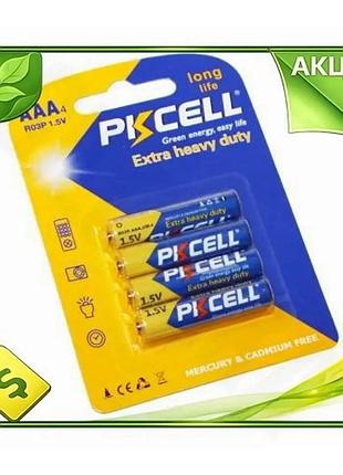 Ve батарейка aaa солевая pkcell new version 4 шт 1.5v для бытовых приборов источник питания n6w_ver