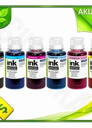 Ve комплект чорнил colorway 6 new version шт 100 мл водорозчинні чорнила для принтера epson кольорові n6w_ver