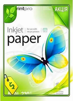 Ve фотопапір printpro глянцевий a4 new version 230 г/м2 500 арк для друку фотографій з високою якістю n6w_ver