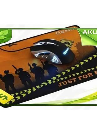 Ve мышь gemix usb черная new version игровая оптическая 2400 dpi с ковриком для компьютера геймерская n6w_ver