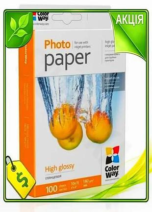 Ve фотопапір colorway глянсовий a6 new version 180 г/м2 100 арк для друку фотографій з насиченими коль n6w_ver