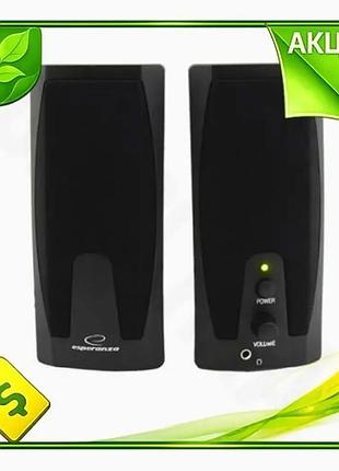 Ve колонки 2.0 esperanza black new version стереоколонки для компьютера с регулятором громкости и выхо n6w_ver