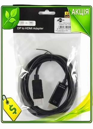 Ve кабель displayport hdmi 1,8 new version м atcom чорний для підключення монітора телевізора відео ка n6w_ver