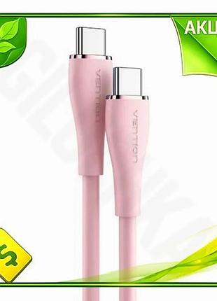 Ve кабель type-c 1.5м vention new version розовый для синхронизации и питания 100 вт 5a n6w_ver
