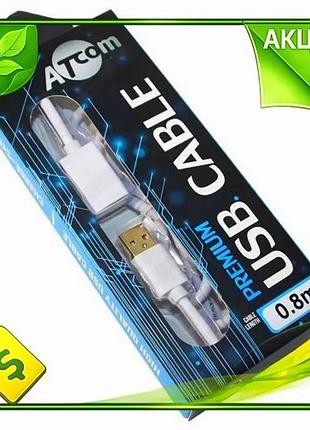 Ve кабель usb 2.0 am new version - usb af 0.8 м білий atcom premium подовжувач для комп'ютера з pvc шн n6w_ver