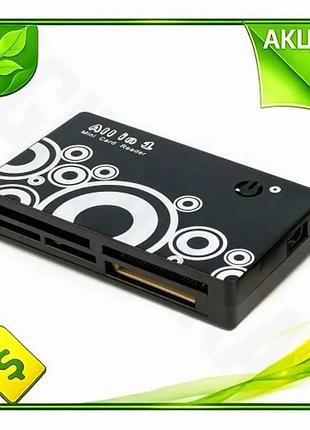 Ve кардридер usb atcom для new version карт microsd sd ms m2 чорний адаптер для передачі даних портати n6w_ver