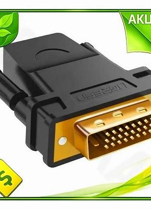 Ve перехідник hdmi до dvi-d new version ugreen чорний 24-pin для підключення монітора відео перехідник n6w_ver