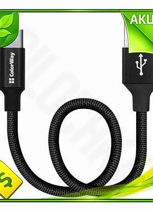 Ve кабель usb type-c 1 new version м colorway чорний для синхронізації живлення 2,4a зарядний кабель n6w_ver