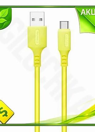 Ve кабель usb type-c 1 new version м colorway жовтий 2.4a для синхронізації і живлення зарядний кабель n6w_ver