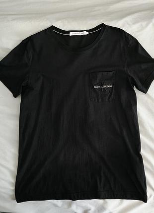 Футболка чоловіча calvin klein jeans monogram embroidery чорна