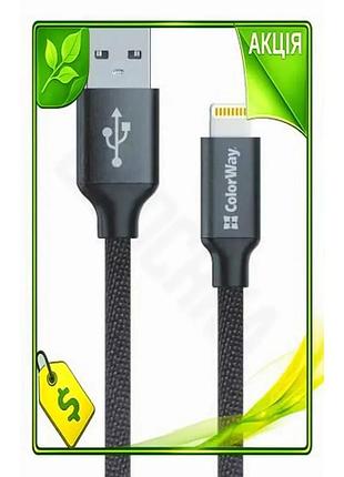 Ve кабель usb am - new version lightning 1 м чорний colorway для синхронізації та живлення зарядний ка n6w_ver