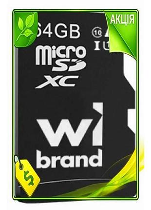 Ve карта пам'яті microsdxc 64гб new version wibrand class 10 uhs-i u1 для смартфона планшета накопичув n6w_ver