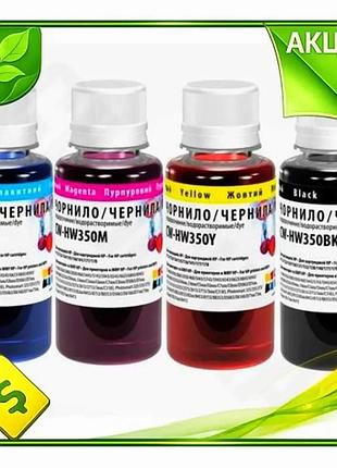 Ve комплект чорнил colorway 4 new version шт 100 мл водорозчинні для принтерів hp чорний блакитний пур n6w_ver