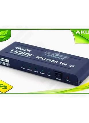 Ve розгалужувач hdmi cablexpert на new version 4 порти для телевізорів і моніторів з підтримкою 3d сиг n6w_ver