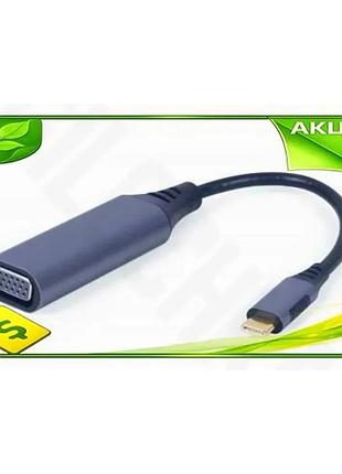 Ve перехідник type-c на vga new version cablexpert чорний 15 см для підключення комп'ютера до монітора n6w_ver