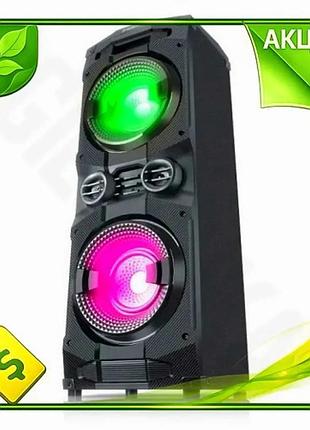 Ve портативная колонка real-el 2.0 new version bluetooth usb aux fm с rgb подсветкой для дома и отдыха n6w_ver