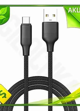 Ve кабель usb type-c 1 new version м colorway чорний для синхронізації і живлення 3a провід для зарядк n6w_ver