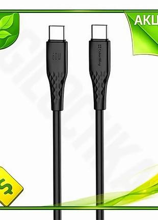 Ve кабель type-c 2 м new version colorway чорний для зарядки та синхронізації 60 вт 3a n6w_ver