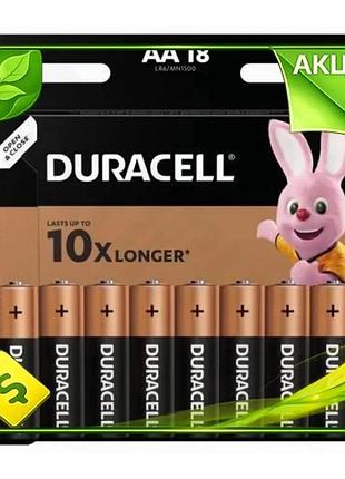 Ve батарейка aa 1.5v щелочная new version duracell duralock basic 18 шт для электроники источник питан n6w_ver