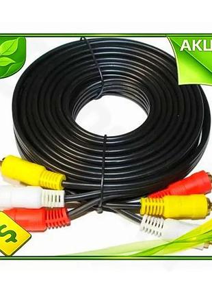 Ve кабель-перехідник звуковий 3xrca (m) new version 3xrca (m) 5 м чорний для підключення аудіоапаратур n6w_ver