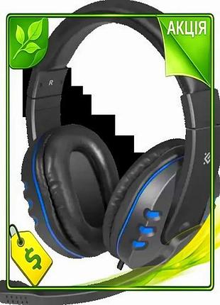 Ve наушники defender warhead g-160 new version black/blue закрытые геймерские 40 мм с микрофоном и рег n6w_ver