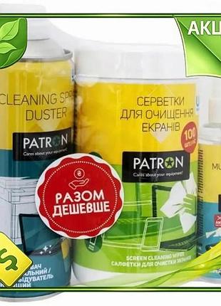Ve набор чистящий patron спрей new version для оргтехники 100 мл салфетки для экрана 100 шт сжатый воз n6w_ver