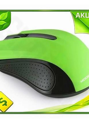 Ve бездротова миша modecom green/black new version оптична 1200 dpi для комп'ютера та ноутбука ергоном n6w_ver