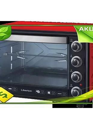 Ve электродуховка liberton 2200w 65л new version красная для приготовления пищи с таймером и 3 режимам n6w_ver