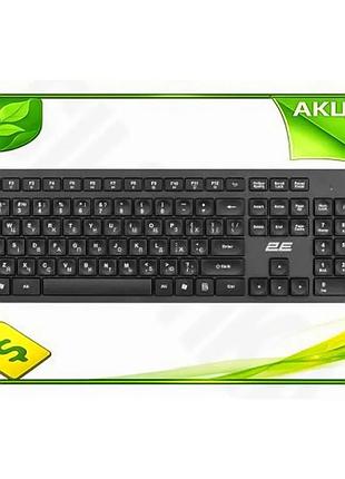Ve бездротова клавіатура 2e чорна new version usb 2.4ghz мембранна для комп'ютера вологозахищена до 10 n6w_ver