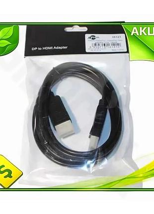 Ve кабель displayport atcom 1,8 new version м чорний для підключення монітора до пк v1.4 60 гц відеока n6w_ver