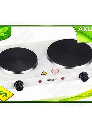 Ve електрична настільна плита ardesto new version 2500w з двома конфорками для приготування їжі на кух n6w_ver