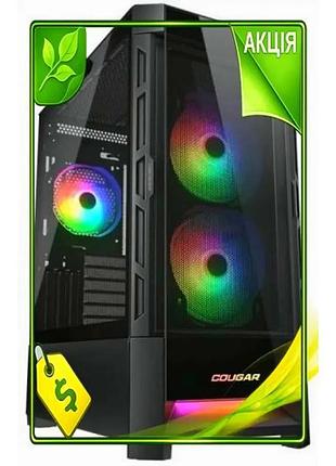 Ve корпус cougar duoface rgb new version black midi tower з загартованим склом для ігрового пк охолодж n6w_ver