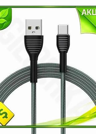 Ve кабель usb type-c 1 new version м colorway сірий для синхронізації зарядки 3a провід для смартфона n6w_ver