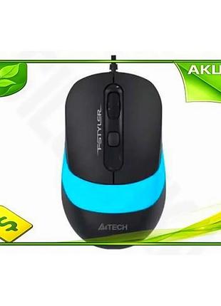 Ve миша a4tech fstyler 1600dpi new version usb оптична дротова чорна синя для комп'ютера та ноутбука n6w_ver