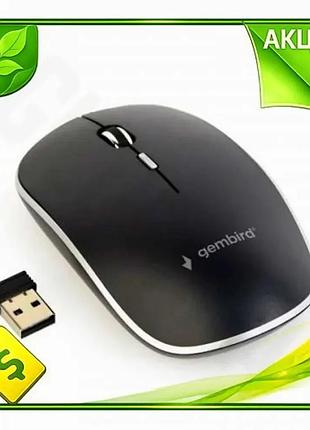 Ve бездротова миша gembird оптична new version безшумна чорна для пк 1600 dpi usb для роботи та ігор n6w_ver