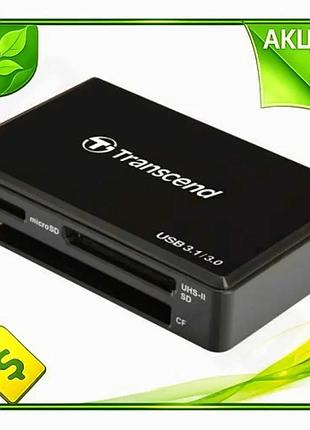 Ve кардридер usb transcend type-c new version 3.1 чорний для microsd sd cf зчитувач карт пам'яті n6w_ver
